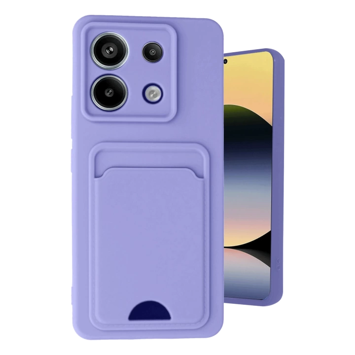 BFS  Xiaomi Redmi Note 13 Pro 5G Kılıf Kelvin Kartvizitli Silikon - Lila