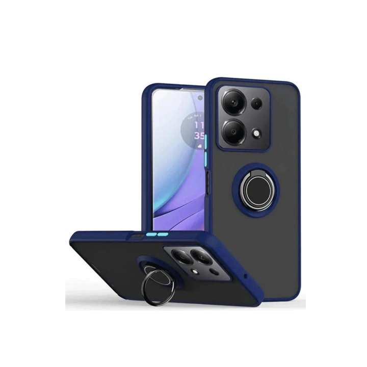 BFS Xiaomi Redmi Note 13 Pro 5G Kılıf Montreal Yüzüklü Silikon Kapak - Lacivert