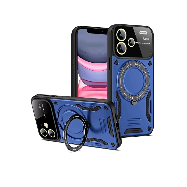 BFS Xiaomi Redmi Note 13 Pro Plus Joy Lens Standlı Kapak - Lacivert