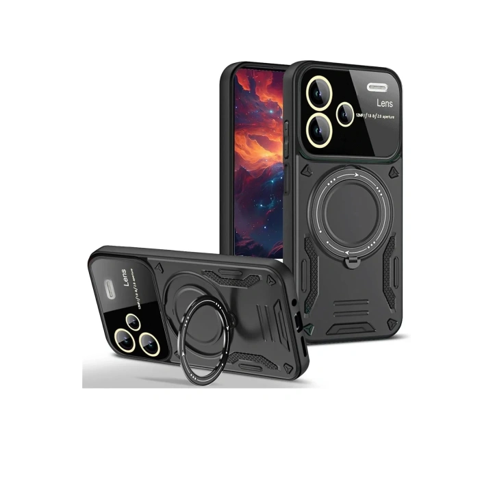 BFS  Xiaomi Redmi Note 13 Pro Plus Joy Lens Standlı Kapak - Siyah