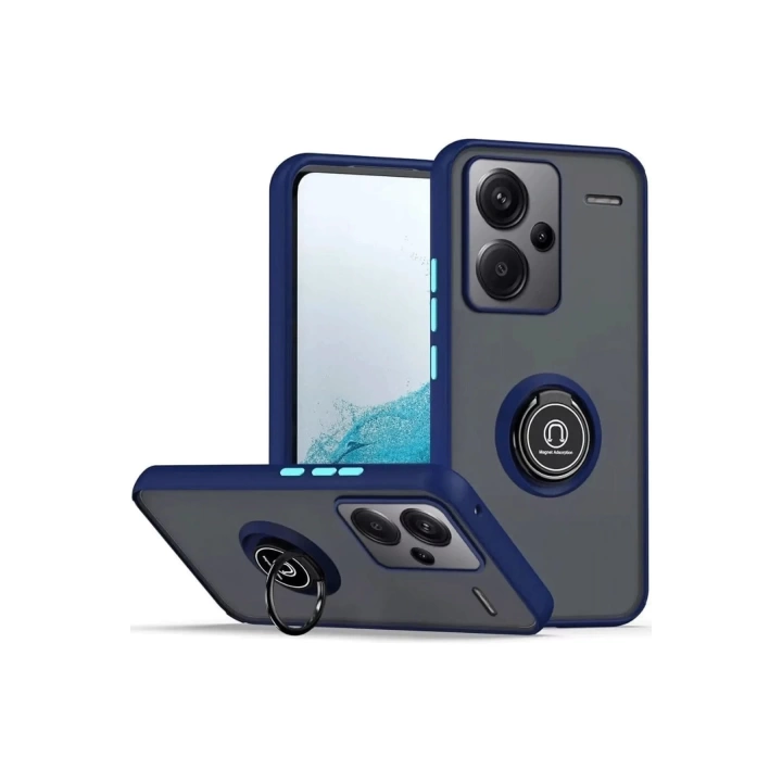 BFS  Xiaomi Redmi Note 13 Pro Plus Kılıf Montreal Yüzüklü Silikon Kapak - Lacivert