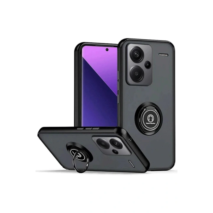 BFS Xiaomi Redmi Note 13 Pro Plus Kılıf Montreal Yüzüklü Silikon Kapak - Siyah