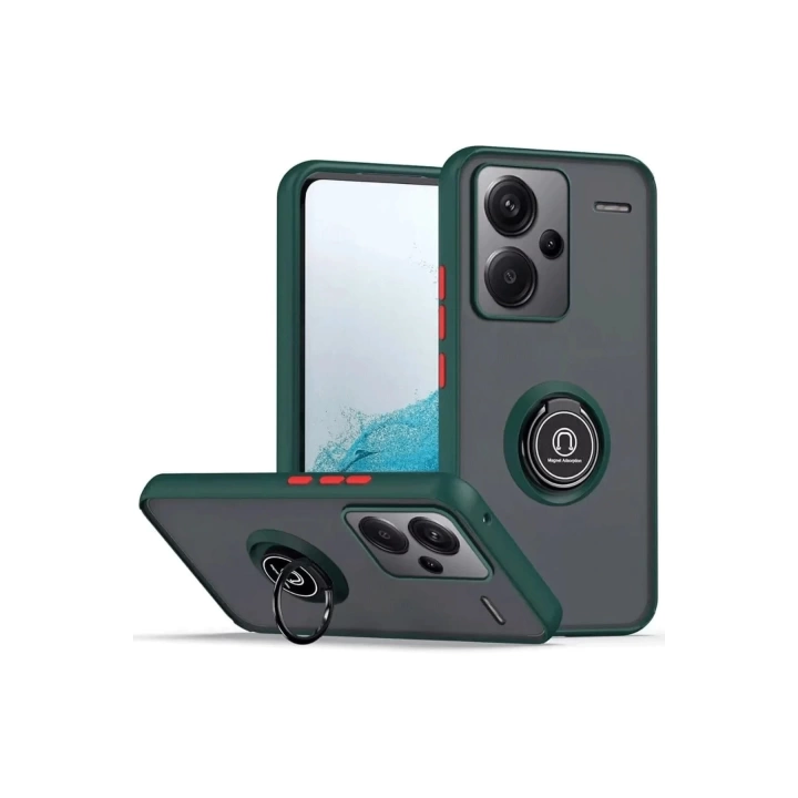 BFS  Xiaomi Redmi Note 13 Pro Plus Kılıf Montreal Yüzüklü Silikon Kapak - Yeşil