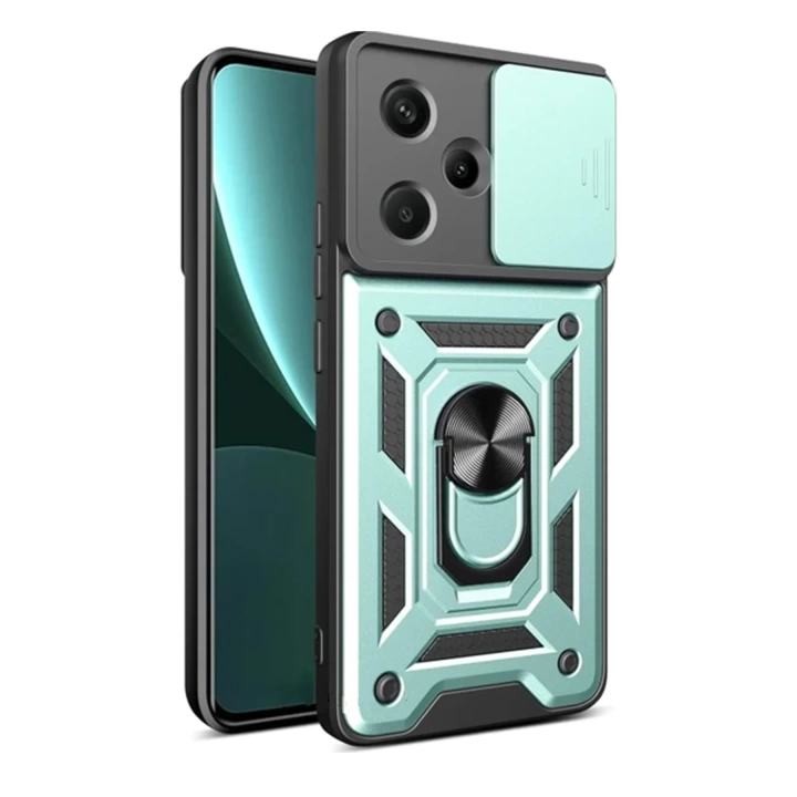 BFS  Xiaomi Redmi Note 13 Pro Plus Kılıf Pars Lens Yüzüklü Silikon - Yeşil