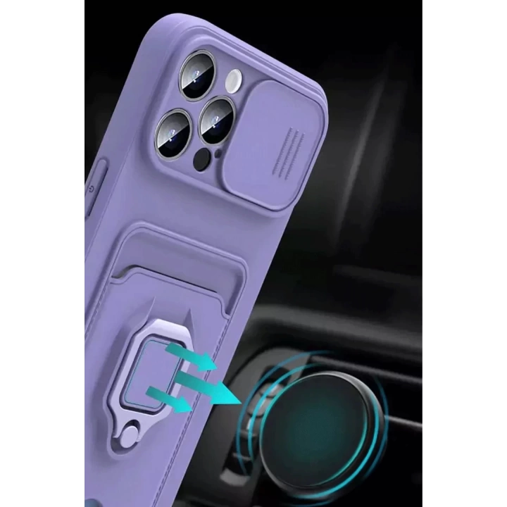 BFS  Xiaomi Redmi Note 13 Pro Plus Kılıf Zuma Kartvizitli Yüzüklü Silikon - Kırmızı