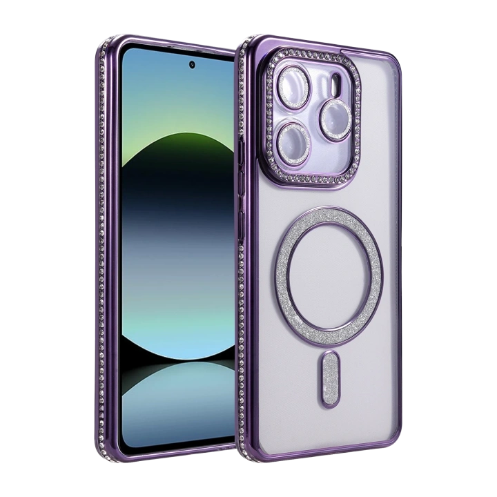 BFS  Xiaomi Redmi Note 14 4G Joke Simli Magneticsafe Kılıf - Derin Mor