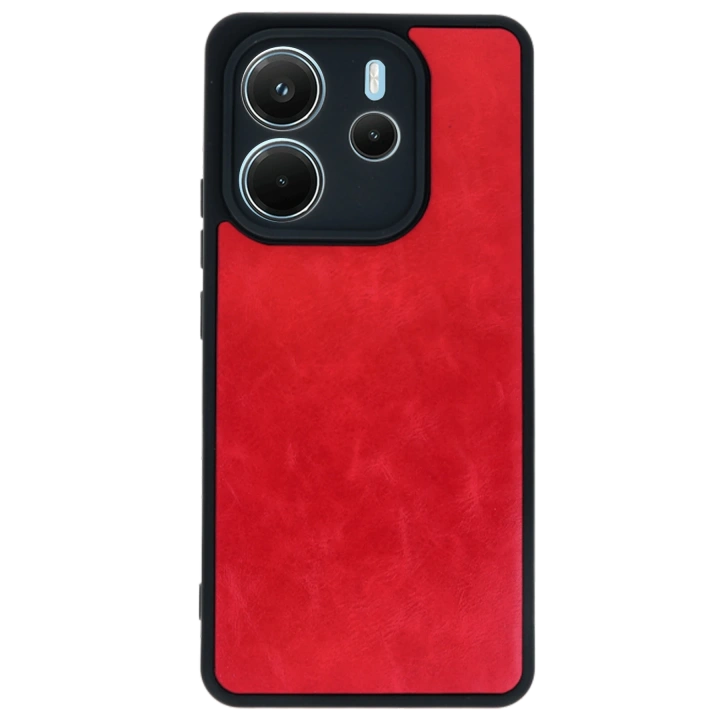 BFS  Xiaomi Redmi Note 14 4G Kılıf Aras Deri Kapak - Kırmızı