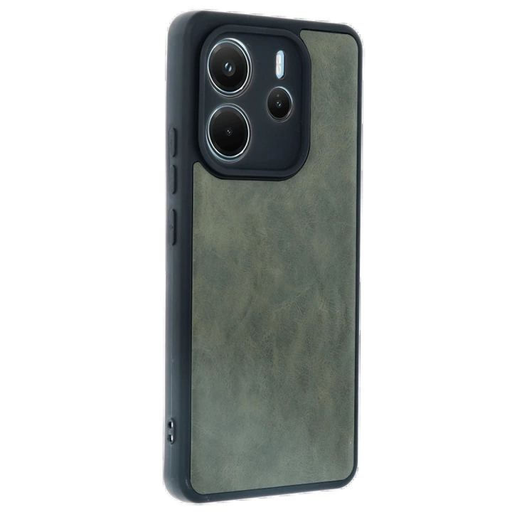 BFS  Xiaomi Redmi Note 14 4G Kılıf Aras Deri Kapak - Koyu Yeşil