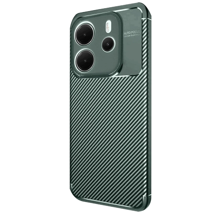 BFS  Xiaomi Redmi Note 14 4G Kılıf Auto Focus Karbon Kapak - Koyu Yeşil