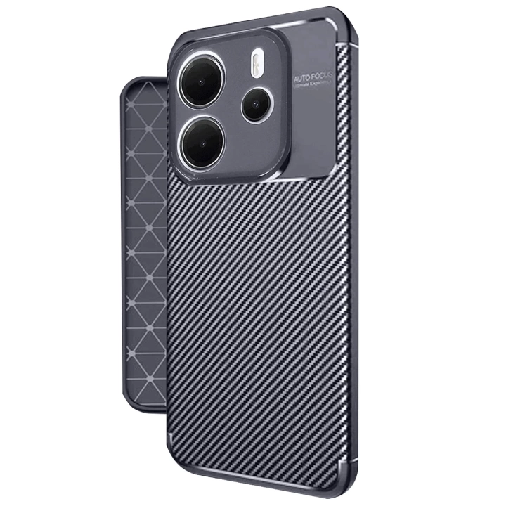 BFS  Xiaomi Redmi Note 14 4G Kılıf Auto Focus Karbon Kapak - Lacivert