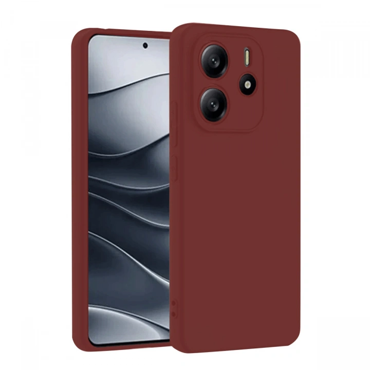 BFS  Xiaomi Redmi Note 14 4G Kılıf First Silikon - Bordo