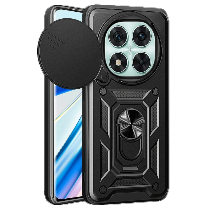BFS Xiaomi Redmi Note 14 Pro 5G Kılıf Pars Lens Yüzüklü Silikon - Siyah