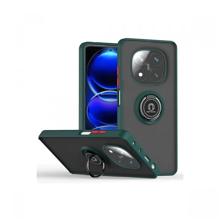 BFS  Xiaomi Redmi Note 14 Pro Plus Kılıf Montreal Yüzüklü Silikon Kapak - Yeşil