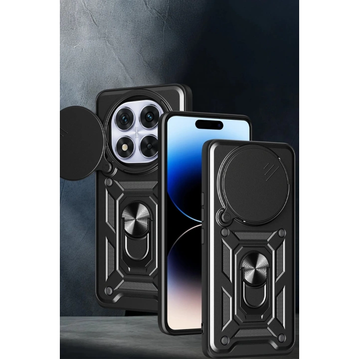 BFS Xiaomi Redmi Note 14 Pro Plus Kılıf Pars Lens Yüzüklü Silikon - Yeşil