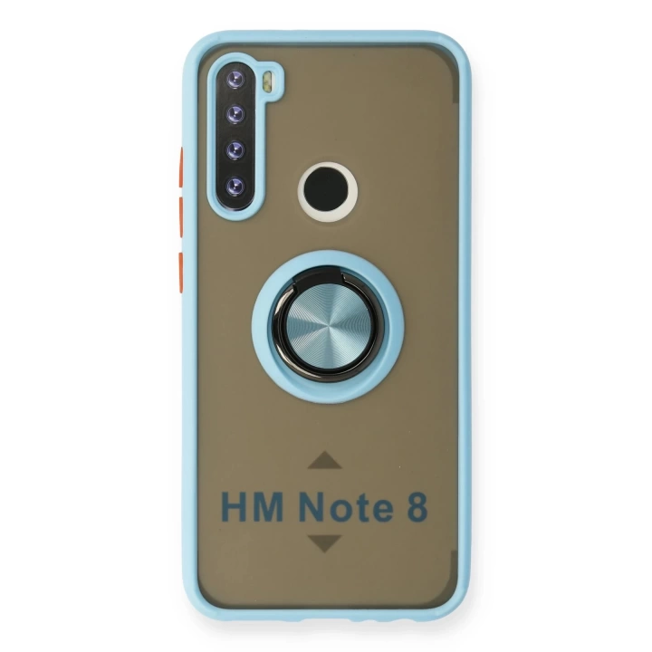 BFS  Xiaomi Redmi Note 8 Kılıf Montreal Yüzüklü Silikon Kapak - Buz Mavi