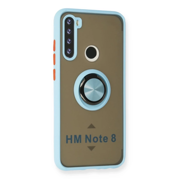 BFS  Xiaomi Redmi Note 8 Kılıf Montreal Yüzüklü Silikon Kapak - Buz Mavi