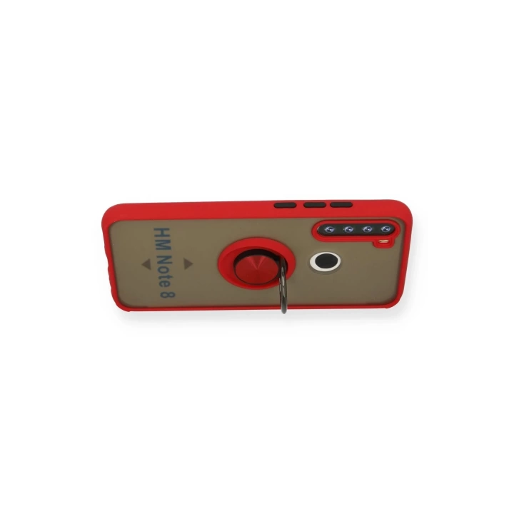 BFS  Xiaomi Redmi Note 8 Kılıf Montreal Yüzüklü Silikon Kapak - Kırmızı