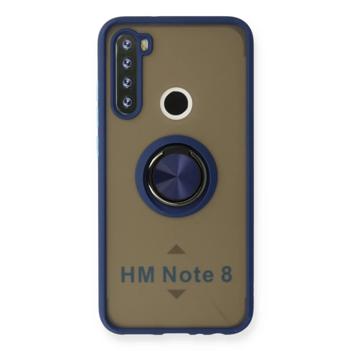 BFS  Xiaomi Redmi Note 8 Kılıf Montreal Yüzüklü Silikon Kapak - Lacivert