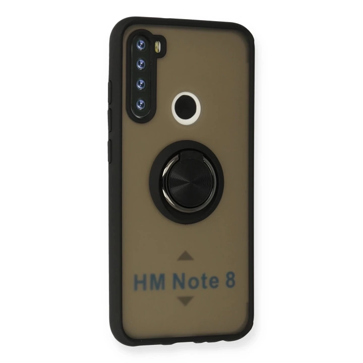 BFS  Xiaomi Redmi Note 8 Kılıf Montreal Yüzüklü Silikon Kapak - Siyah