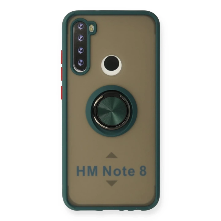 BFS  Xiaomi Redmi Note 8 Kılıf Montreal Yüzüklü Silikon Kapak - Yeşil