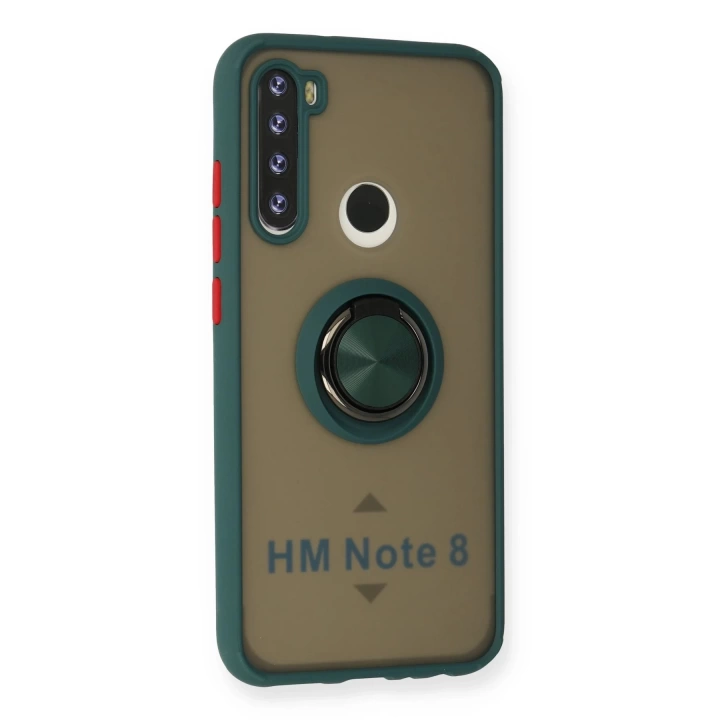 BFS  Xiaomi Redmi Note 8 Kılıf Montreal Yüzüklü Silikon Kapak - Yeşil