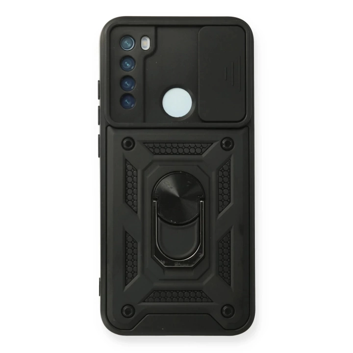 BFS  Xiaomi Redmi Note 8 Kılıf Pars Lens Yüzüklü Silikon - Siyah