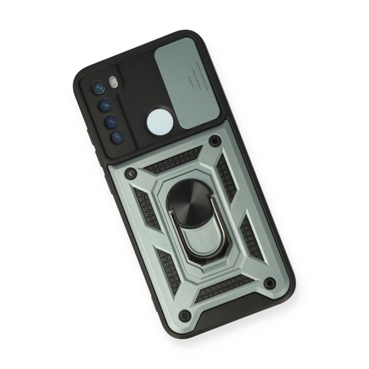 BFS  Xiaomi Redmi Note 8 Kılıf Pars Lens Yüzüklü Silikon - Yeşil