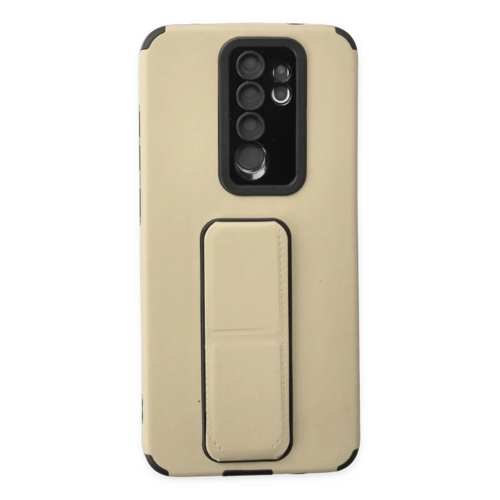 BFS  Xiaomi Redmi Note 8 Pro Kılıf Mega Standlı Silikon - Gold