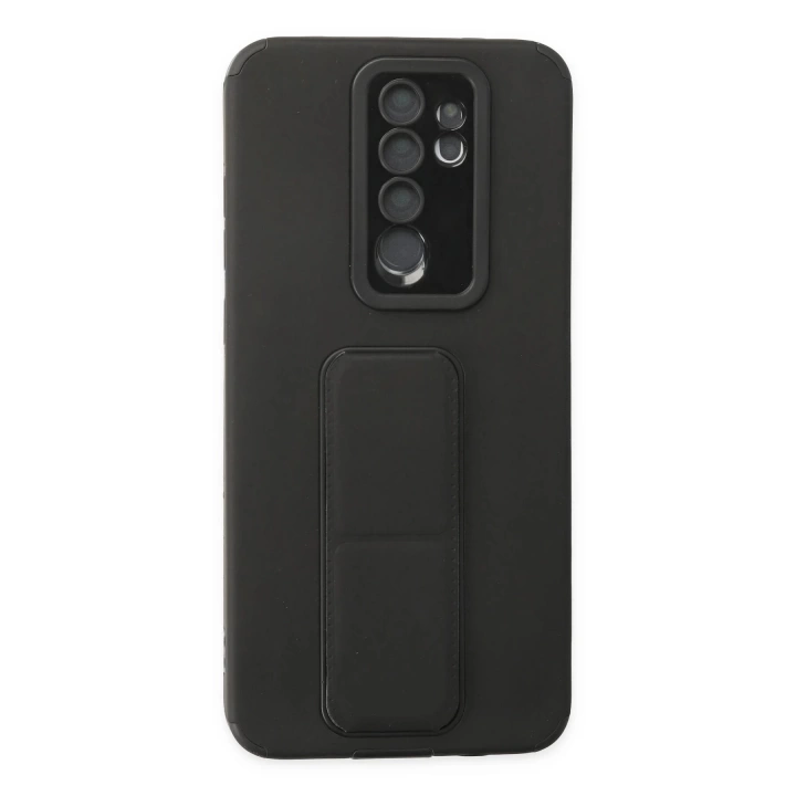 BFS Xiaomi Redmi Note 8 Pro Kılıf Mega Standlı Silikon - Siyah