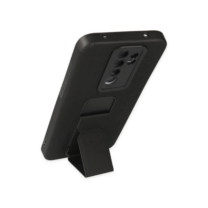 BFS Xiaomi Redmi Note 8 Pro Kılıf Mega Standlı Silikon - Siyah