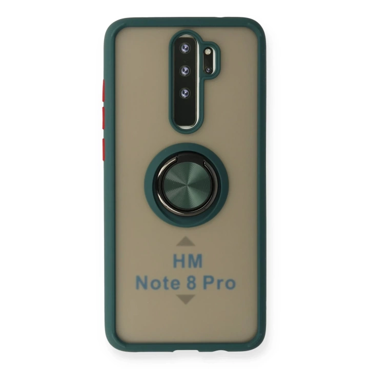 BFS  Xiaomi Redmi Note 8 Pro Kılıf Montreal Yüzüklü Silikon Kapak - Yeşil