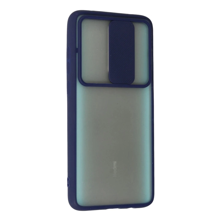 BFS  Xiaomi Redmi Note 8 Pro Kılıf Palm Buzlu Kamera Sürgülü Silikon - Lacivert