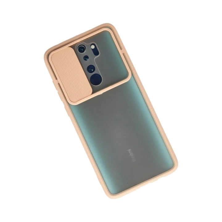 BFS  Xiaomi Redmi Note 8 Pro Kılıf Palm Buzlu Kamera Sürgülü Silikon - Pembe