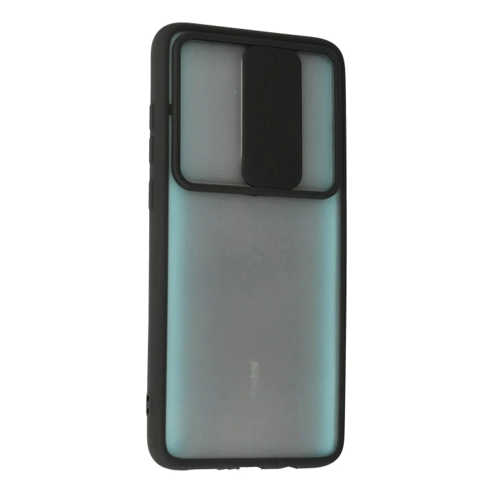 BFS  Xiaomi Redmi Note 8 Pro Kılıf Palm Buzlu Kamera Sürgülü Silikon - Siyah