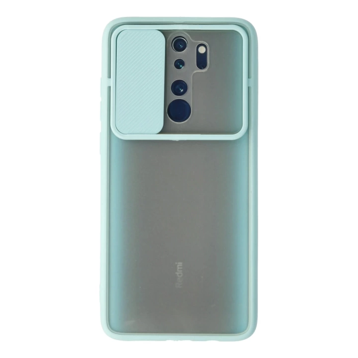 BFS  Xiaomi Redmi Note 8 Pro Kılıf Palm Buzlu Kamera Sürgülü Silikon - Turkuaz