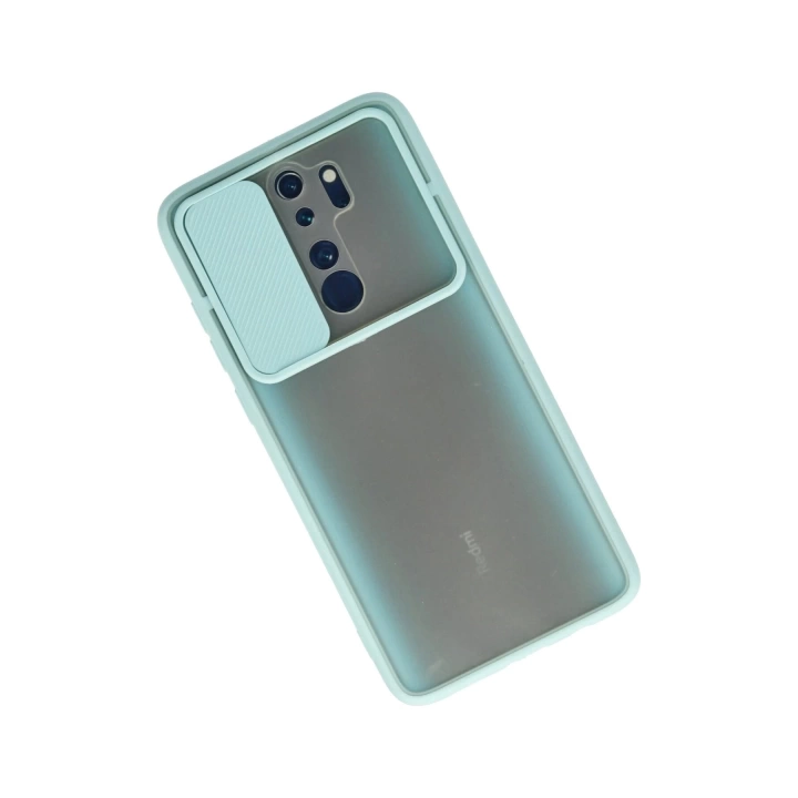 BFS  Xiaomi Redmi Note 8 Pro Kılıf Palm Buzlu Kamera Sürgülü Silikon - Turkuaz