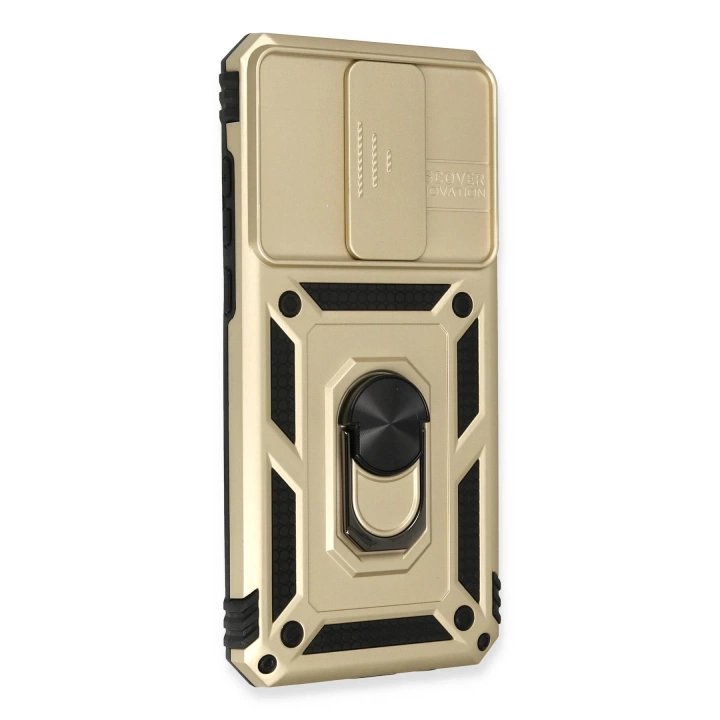 BFS  Xiaomi Redmi Note 8 Pro Kılıf Pars Lens Yüzüklü Silikon - Gold