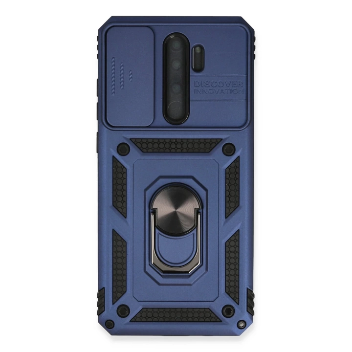 BFS  Xiaomi Redmi Note 8 Pro Kılıf Pars Lens Yüzüklü Silikon - Lacivert