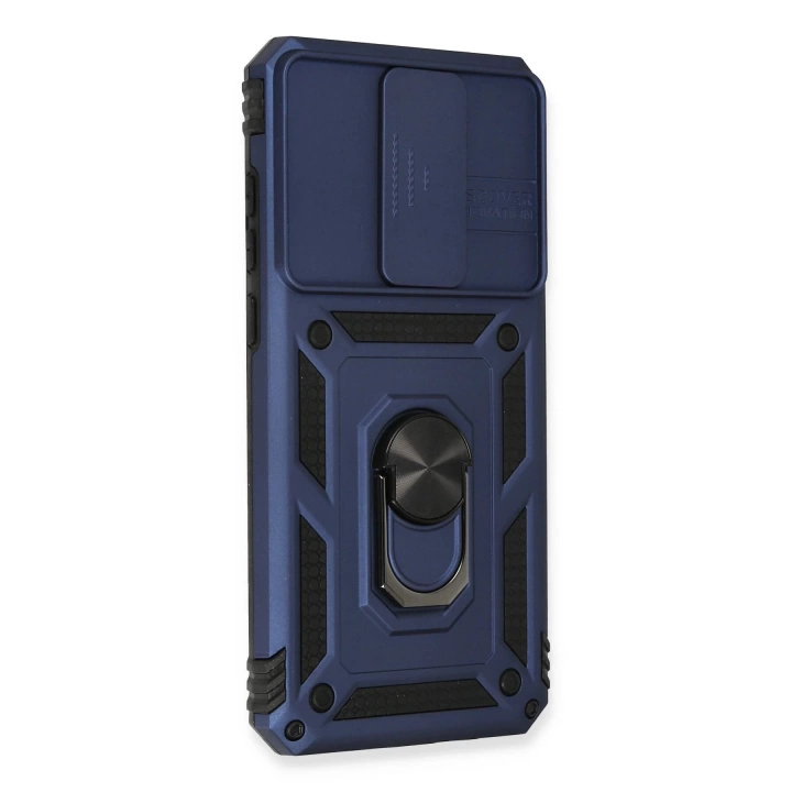 BFS  Xiaomi Redmi Note 8 Pro Kılıf Pars Lens Yüzüklü Silikon - Lacivert