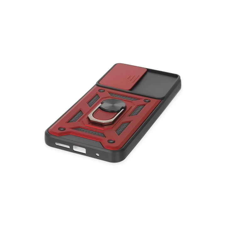 BFS  Xiaomi Redmi Note 9 4G Kılıf Pars Lens Yüzüklü Silikon - Kırmızı