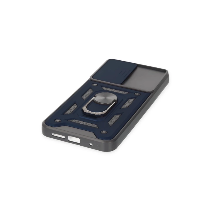 BFS  Xiaomi Redmi Note 9 4G Kılıf Pars Lens Yüzüklü Silikon - Lacivert