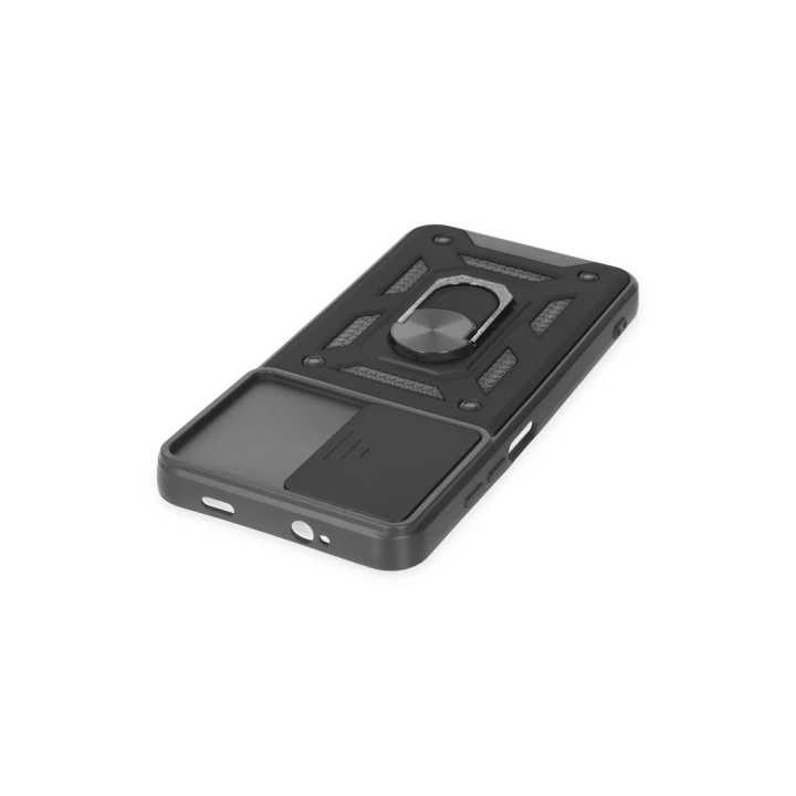 BFS  Xiaomi Redmi Note 9 4G Kılıf Pars Lens Yüzüklü Silikon - Siyah