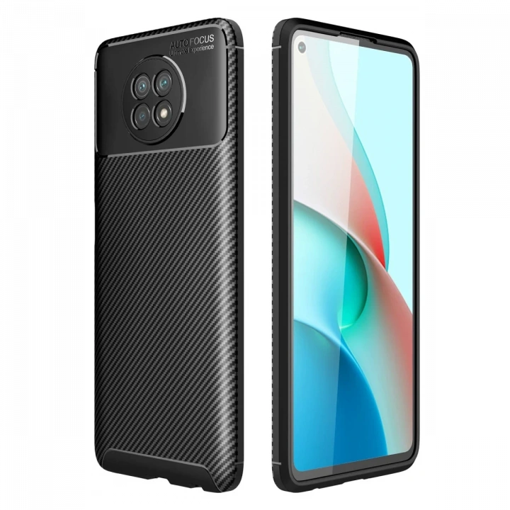 BFS  Xiaomi Redmi Note 9 5G Kılıf Auto Focus Karbon Kapak - Siyah
