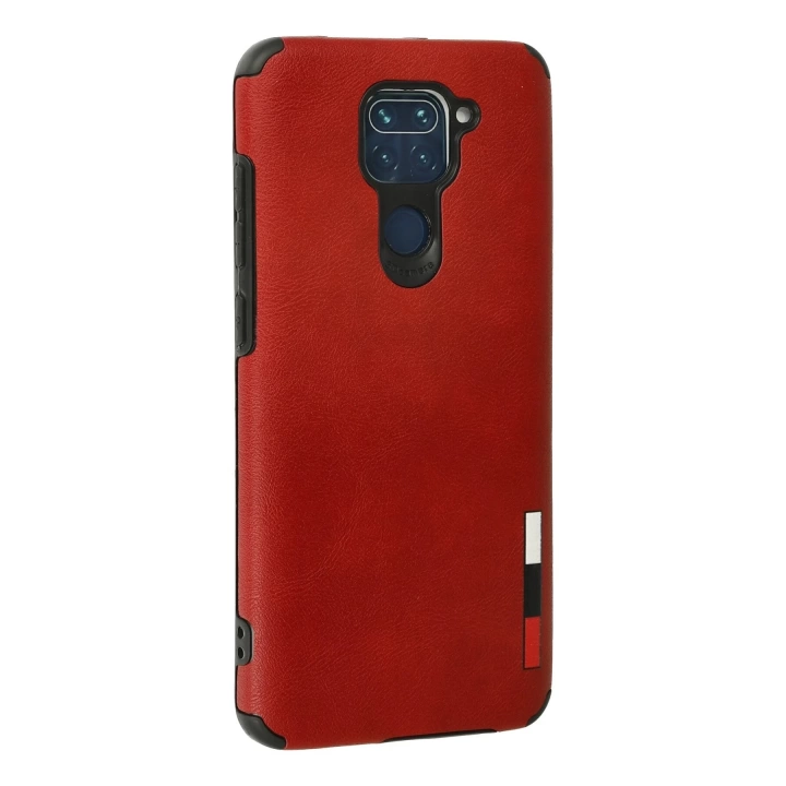 BFS  Xiaomi Redmi Note 9 Kılıf Loop Deri Silikon - Kırmızı