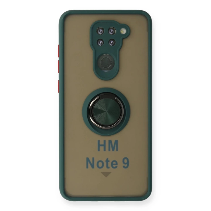 BFS  Xiaomi Redmi Note 9 Kılıf Montreal Yüzüklü Silikon Kapak - Yeşil