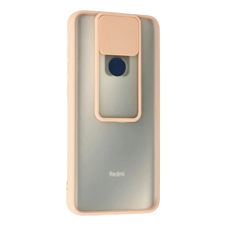 BFS  Xiaomi Redmi Note 9 Kılıf Palm Buzlu Kamera Sürgülü Silikon - Pembe