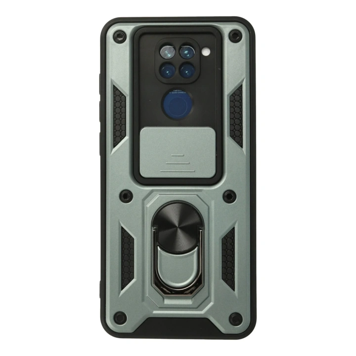 BFS  Xiaomi Redmi Note 9 Kılıf Pars Lens Yüzüklü Silikon - Yeşil