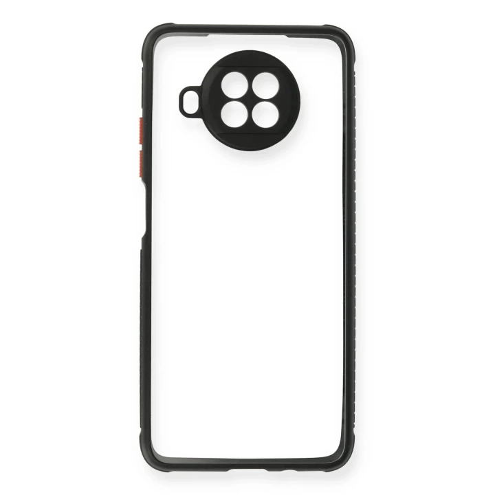 BFS  Xiaomi Redmi Note 9 Pro 5G Kılıf Miami Şeffaf Silikon - Siyah
