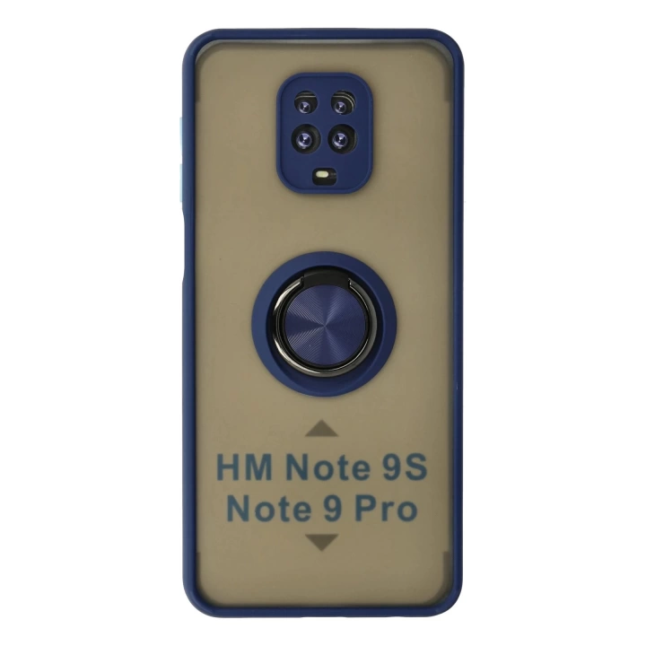 BFS  Xiaomi Redmi Note 9 Pro Kılıf Montreal Yüzüklü Silikon Kapak - Lacivert