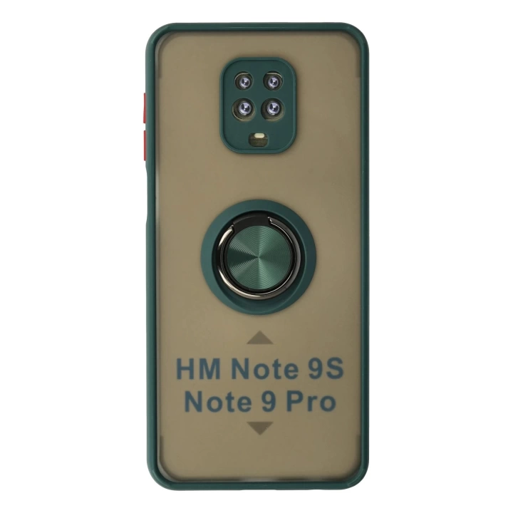 BFS  Xiaomi Redmi Note 9 Pro Kılıf Montreal Yüzüklü Silikon Kapak - Yeşil